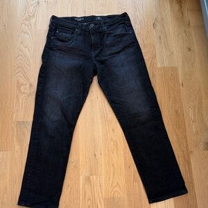 AG Adriano Goldschmied Men's Dark Black Relaxed Jeans